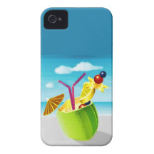 Cocktail in einer Kokosnuss iPhone 4 Case-Mate Hülle