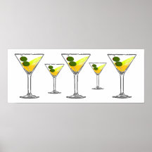 Cocktail-Martiniglasdruck Posterdrucke