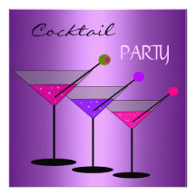 Cocktail-Party-Cocktail-Getränke Martini lila Ankündigungen