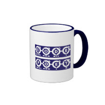 Codepoet quadratische Buchstaben - Blau Kaffee Tasse