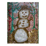 Collage Glittersnowman-3D Postkarte