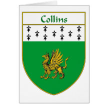Collins Wappen/Familienwappen Grußkarten