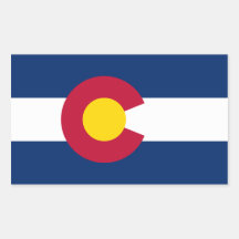 Colorado-Flagge Rechrteckaufkleber