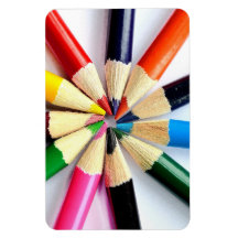 Colored Pencil Circle Rectangle Magnet