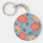 Colorful California Poppy Pattern Keychains
