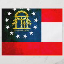 Colorful Contrast Georgian Flag Flyer Design