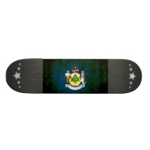Colorful Contrast Mainer Flag Skateboard Deck