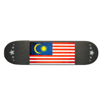 Colorful Contrast Malaysian Flag Skate Board
