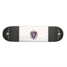 Colorful Contrast Massachusettsan Flag Skate Boards