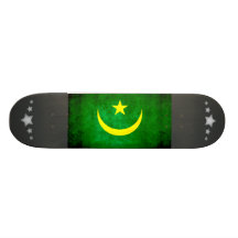 Colorful Contrast Mauritanian Flag Skateboard Deck