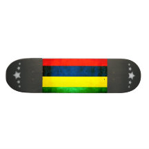 Colorful Contrast Mauritian Flag Skate Board Decks