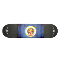 Colorful Contrast Minnesotan Flag Custom Skateboard
