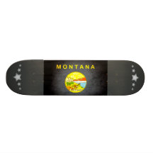 Colorful Contrast Montanan Flag Skateboard Deck