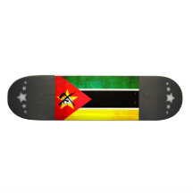 Colorful Contrast Mozambican Flag Skate Boards