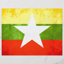 Colorful Contrast Myanmarese Flag Flyers