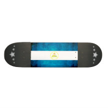 Colorful Contrast Nicaraguan Flag Custom Skate Board