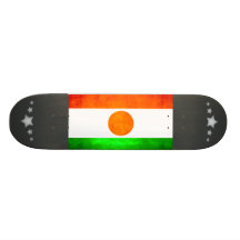 Colorful Contrast Nigerien Flag Skate Deck