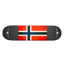 Colorful Contrast Norwegian Flag Custom Skateboard
