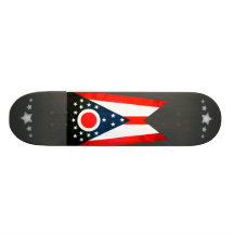 Colorful Contrast Ohio Flag Skate Board Deck