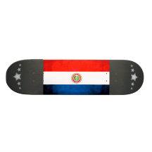 Colorful Contrast ParaguayanFlag Skate Board
