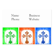 Colorful Crosses Christian Pop Art Business Card Template
