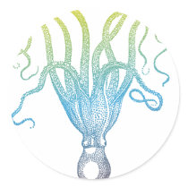 colorful octopus silhouette aufkleber