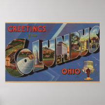 Columbus, Ohio - große Buchstabe-Szenen 3 Plakat