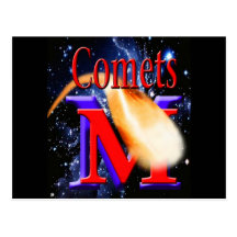 cometsonlytextstarfield postkarten