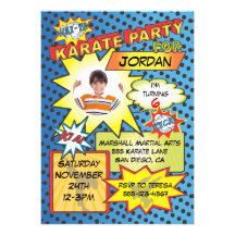 Comic-Buch-Karate-Party Einladung