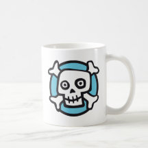 comic skull teetassen