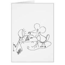 Computer-Maus - Stickmice leere Gruß-Karte