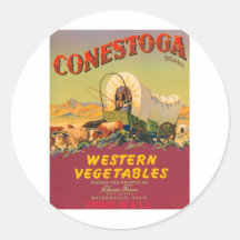 Conestoga Marken-Western-Gemüse-Vintager Aufkleber