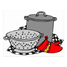 Cooking Pot & Strainer Post Cards