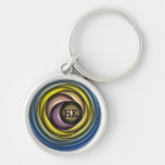 Cool Abstract Geometric Keychain with Monogram