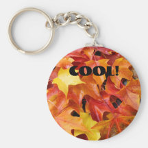 COOL! Schlüsselkette Herbstlaub-orange Rot-Gelb Schlüsselbänder