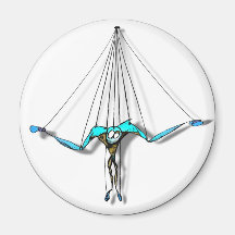 Coole blaue Marionette auf Schnur-Comic-Charakter Magnete