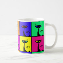 Coole bunte Kitty-Katzen-Pop-Kunst Teetasse