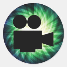 Coole Film-Kamera; Videofilm Runder Sticker