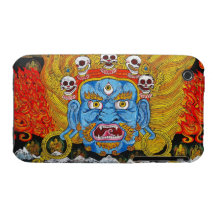 Coole orientalische tibetanische thangka Dämon-Tät iPhone 3 Hülle