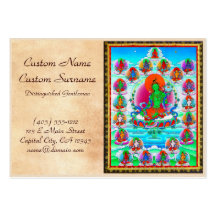Coole orientalische tibetanische thangka Grün-Tara Visitenkarten