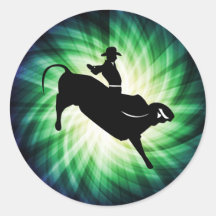 Coole Stier-Reiter-Silhouette Runde Sticker