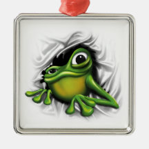Cooler Frosch 3D Weihnachtsornament