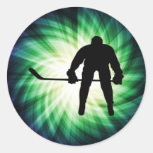 Cooler Hockey-Spieler Runder Sticker
