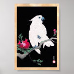 Cooler japanischer weißer tropischer Vogel des Coc Plakatdruck