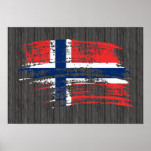 Cooler norwegischer Flaggenentwurf Posterdruck