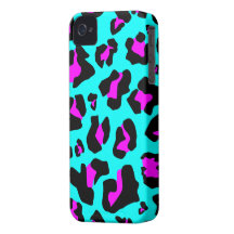 Cooler Rosa-/Aqua-Leopard-Druck - iPhone 4/4s Fall iPhone 4 Etuis