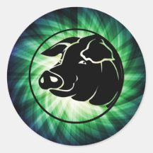 Cooler Schwein-Kopf Runder Sticker