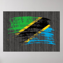 Cooler tansanischer Flaggenentwurf Plakatdruck