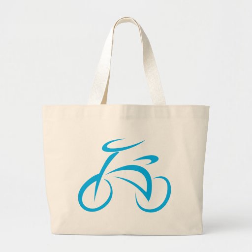 Cooles blaues Fahrrad-radfahrendes Logo Tragetaschen