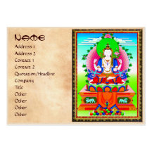 Cooles tibetanisches thangka Shadakshari Avalokite Visitenkartenvorlage